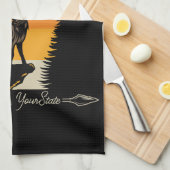 Linge De Cuisine Chasse AJOUTER LE NOM À L'Extérieur Deer Elk Wilde (Quart Plié)