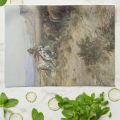 Linge De Cuisine Chasse au bison no 26 par CM Russell, Indiens Vint (Plié)