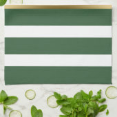 Linge De Cuisine Chasseur D'Or Grandes Vertes Et Blanches (Plié)