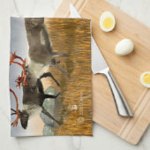 Linge De Cuisine Chasseurs Dans La Poisson (Caribou) (Quart Plié)