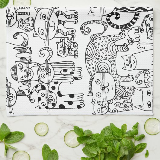 Linge De Cuisine Chat (Plié)