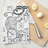 Linge De Cuisine Chat (Quart Plié)