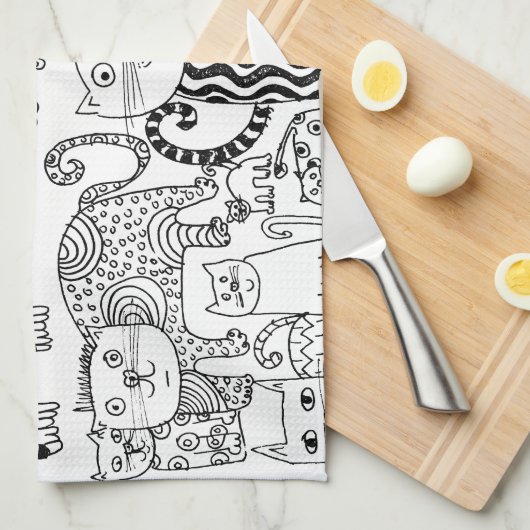 Linge De Cuisine Chat (Quart Plié)