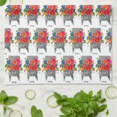 Linge De Cuisine Chat à fleurs (Plié)