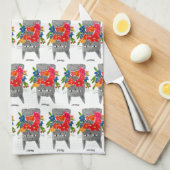 Linge De Cuisine Chat à fleurs (Quart Plié)