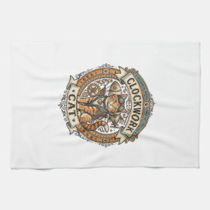 Linge De Cuisine Chat à mécanisme Chat Steampunk Vintage Art Vector