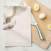 Linge De Cuisine Chat. Aquarelle (Quart Plié)
