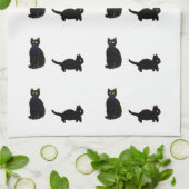 Linge De Cuisine Chat Art Cute Chats Noirs (Plié)
