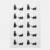 Linge De Cuisine Chat Art Cute Chats Noirs (Vertical)
