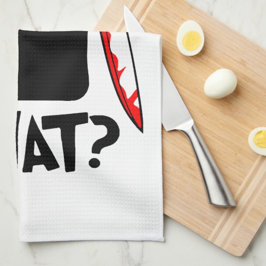 Linge De Cuisine Chat assassin avec couteau (Quart Plié)