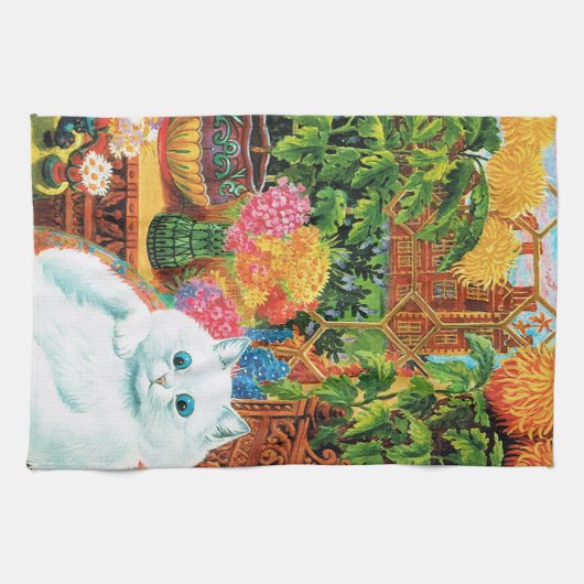 Linge De Cuisine Chat aux Fleurs, Louis Wain (Horizontal)