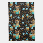 Linge De Cuisine Chat avec café glacé pour les amoureux de chats si (Vertical)