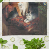 Linge De Cuisine Chat avec chatons (Art animal) (Plié)