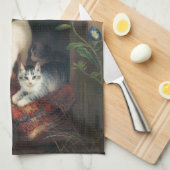 Linge De Cuisine Chat avec chatons (Art animal) (Quart Plié)