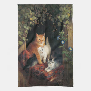 Linge De Cuisine Chat avec chatons (Art animal)