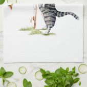 Linge De Cuisine Chat avec poisson (Plié)