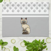 Linge De Cuisine Chat Birman / Ragdoll Point Chocolat & Pattes Mign (Plié)