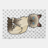 Linge De Cuisine Chat Birman / Ragdoll Point Chocolat & Pattes Mign (Horizontal)