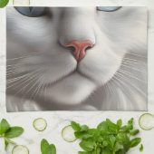 Linge De Cuisine Chat blanc (Plié)