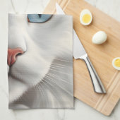 Linge De Cuisine Chat blanc (Quart Plié)