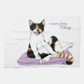 Linge De Cuisine Chat calicot fantaisiste violet classe  (Horizontal)