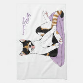Linge De Cuisine Chat calicot fantaisiste violet classe  (Vertical)