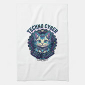 Linge De Cuisine Chat Cyber Techno Drôle Conception Amateur de Chat (Vertical)