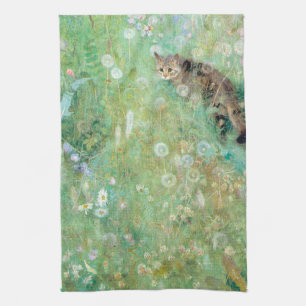 Linge De Cuisine Chat dans la prairie estivale, Bruno Liljefors