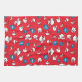 Linge De Cuisine Chat Dans Le Casquette | Le Motif rouge poisson (Horizontal)