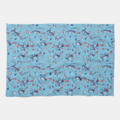 Linge De Cuisine Chat Dans Le Casquette | Motif bleu (Horizontal)