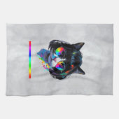 Linge De Cuisine Chat dans une perruque + Lunettes de soleil (Peint (Horizontal)