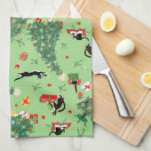 Linge De Cuisine Chat d'arbre de Noël amusant (Quart Plié)