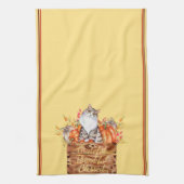 Linge De Cuisine Chat d'automne et citrouilles en boîte (Vertical)