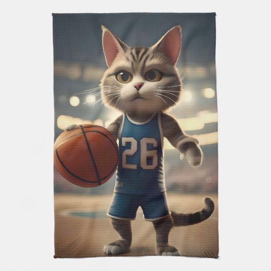 Linge De Cuisine Chat De Basketball, Couvercle De Golf, (Vertical)