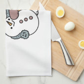 Linge De Cuisine Chat de design de vacances d'hiver amusant sous la (Quart Plié)