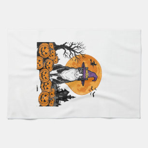 Linge De Cuisine Chat de Halloween Sorcière Citrouille Vintage Épou