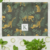 Linge De Cuisine Chat de la jungle de léopard tropical (Plié)