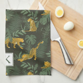 Linge De Cuisine Chat de la jungle de léopard tropical (Quart Plié)