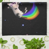 Linge De Cuisine Chat de l'espace arc-en-ciel laser (Plié)