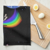 Linge De Cuisine Chat de l'espace arc-en-ciel laser (Quart Plié)