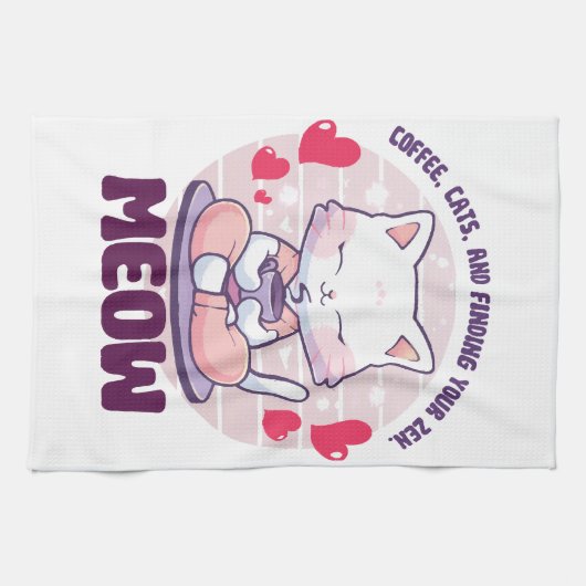 Linge De Cuisine Chat de méditation - Chat kawaii  (Horizontal)