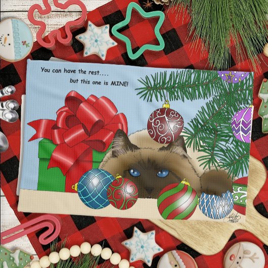 Linge De Cuisine Chat de Noël Boule