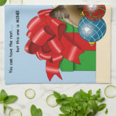 Linge De Cuisine Chat de Noël Boule (Plié)