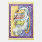 Linge De Cuisine Chat de Noël mignon dormant avec des souris dans l (Vertical)