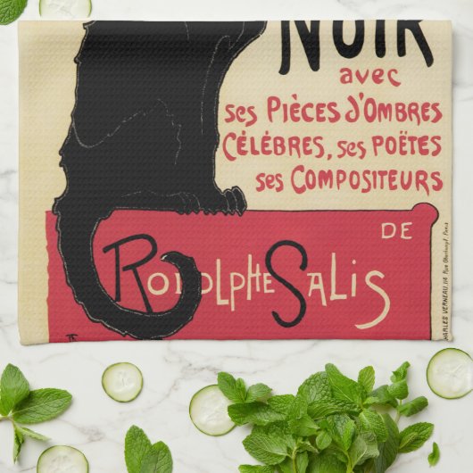 Linge De Cuisine Chat de Noir~Black de conversation (Plié)