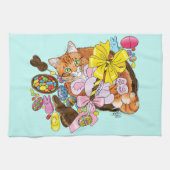 Linge De Cuisine Chat de Pâques Orange (Horizontal)