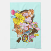 Linge De Cuisine Chat de Pâques Orange (Vertical)