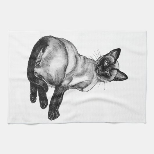 Linge De Cuisine Chat de Siamese (Horizontal)