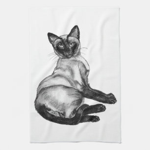 Linge De Cuisine Chat de Siamese