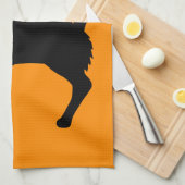 Linge De Cuisine Chat d'Halloween effrayé et silhouette de chauves- (Quart Plié)